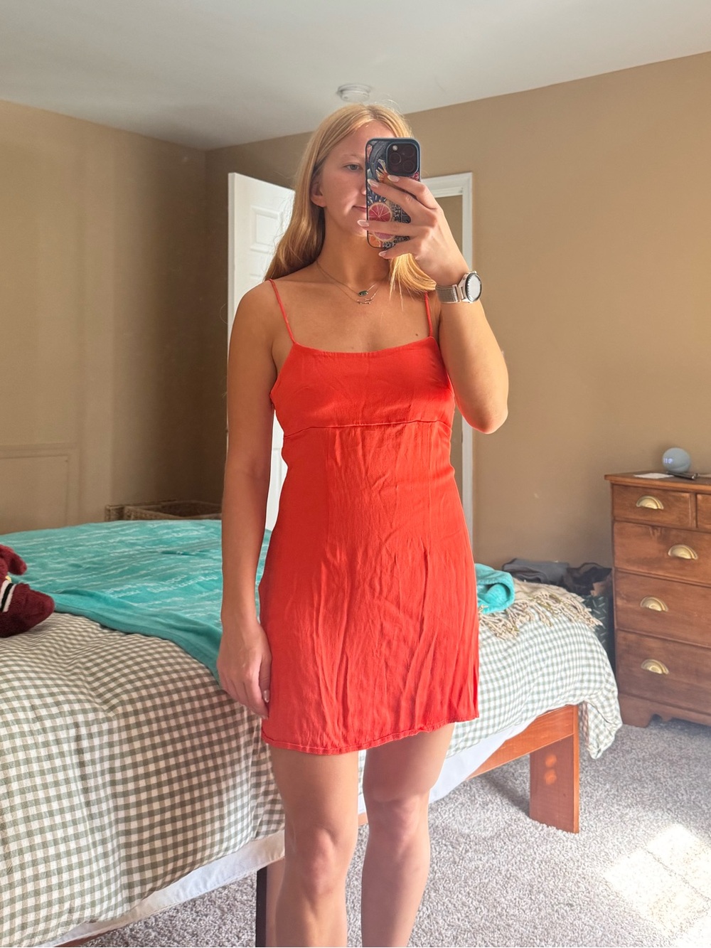 Anthropologie Women's Orange Mini Dress